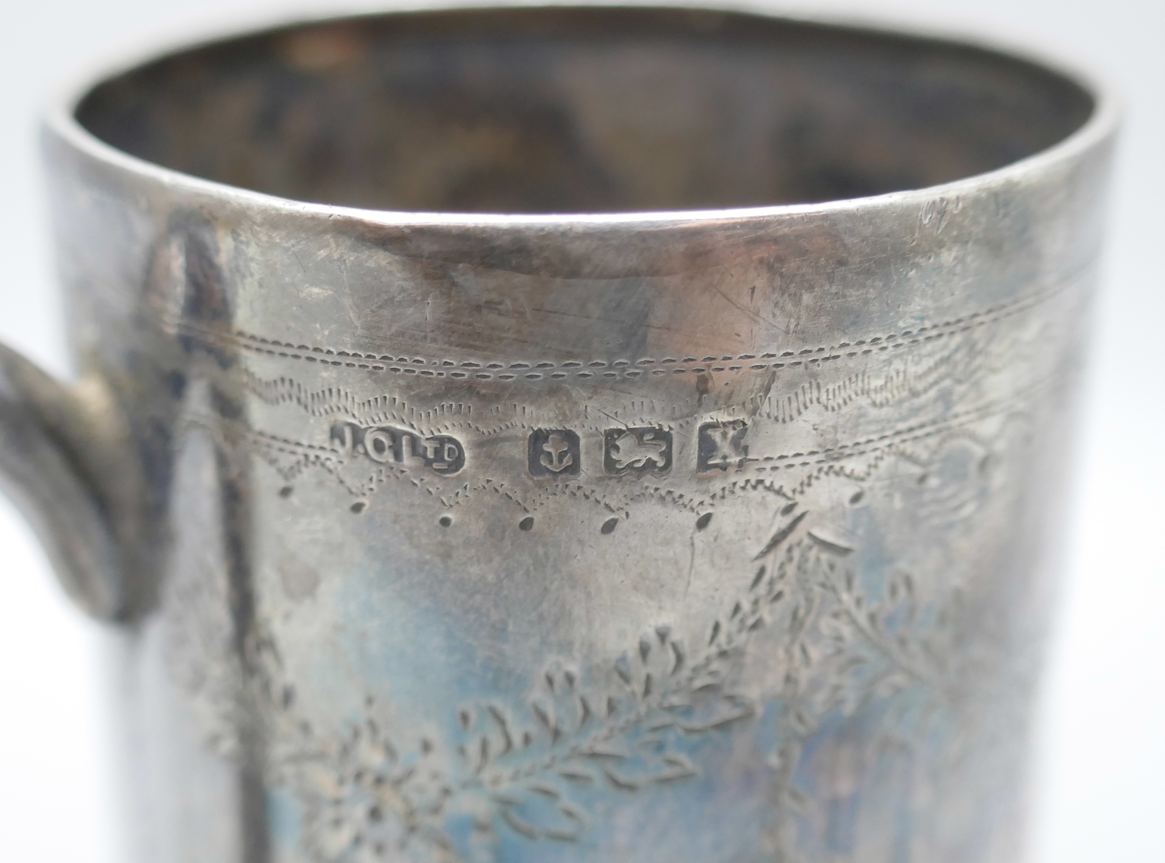 A silver Christening mug, Birmingham 1922, 79g - Bild 5 aus 5