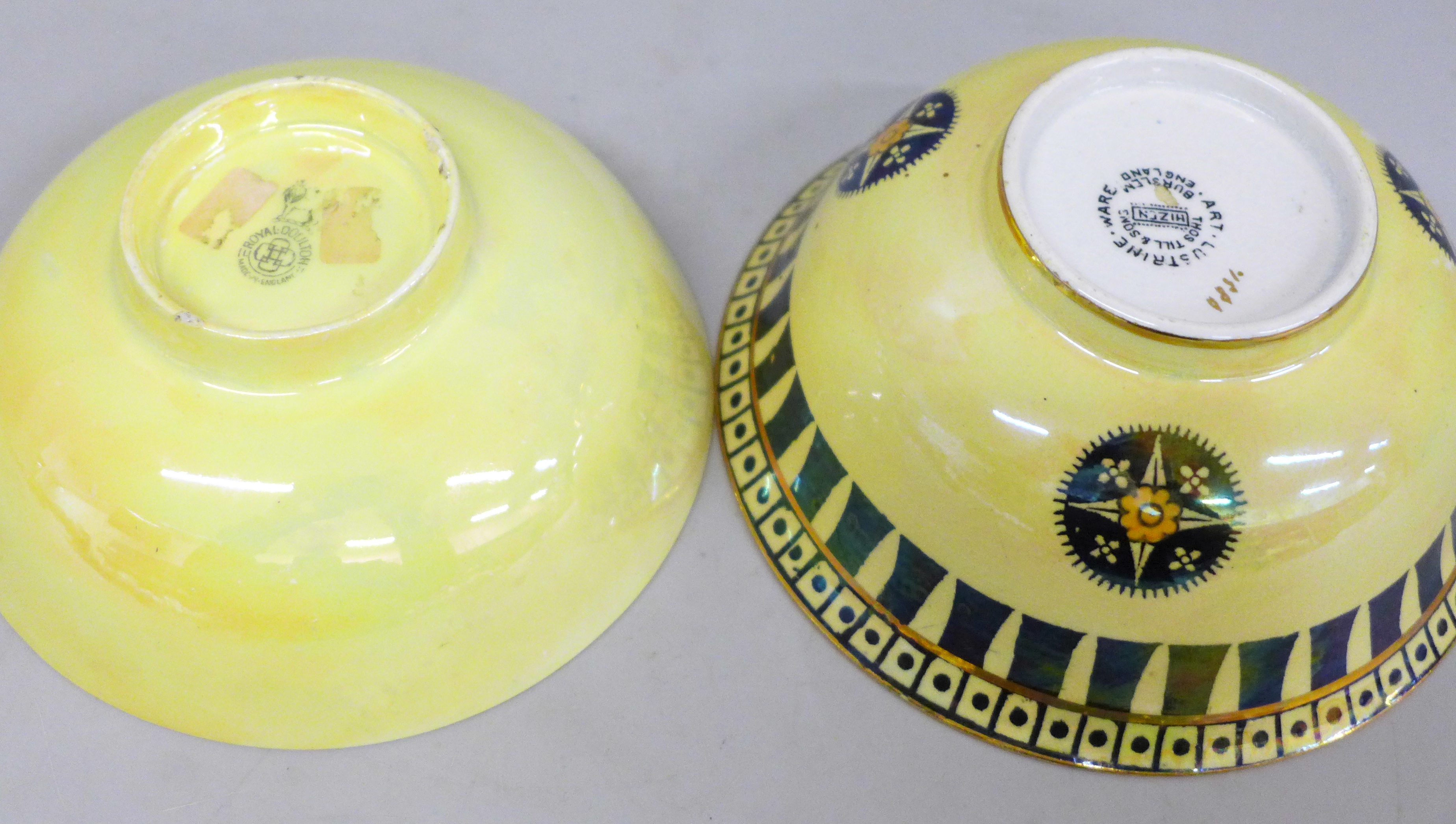 Two Art pottery bowls comprising Thos. Till & Sons Burslem lustre ware bowl and a Royal Doulton - Image 4 of 5