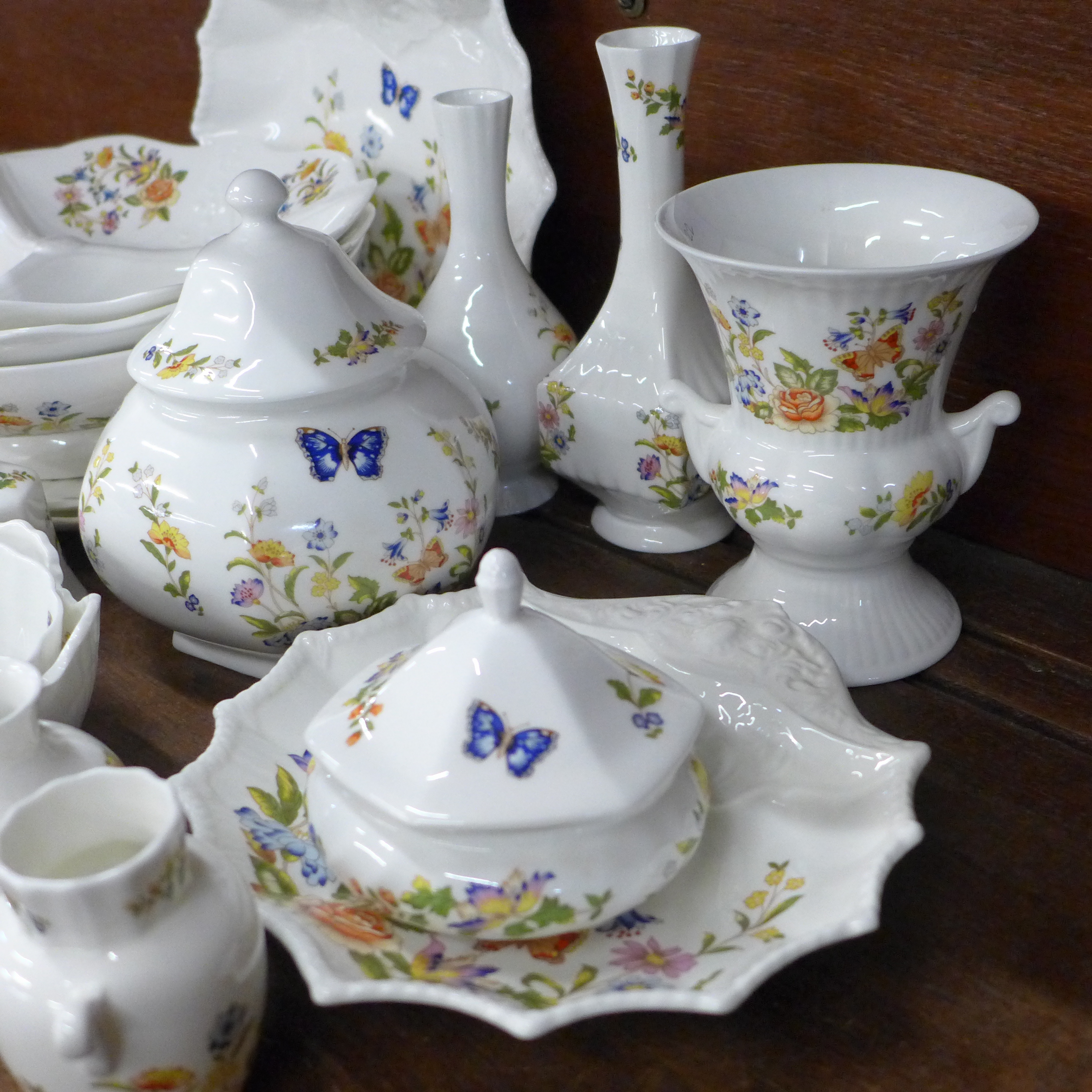 A collection of early Aynsley Cottage Garden china, includes shell shaped dish, three lidded pots, - Image 2 of 7