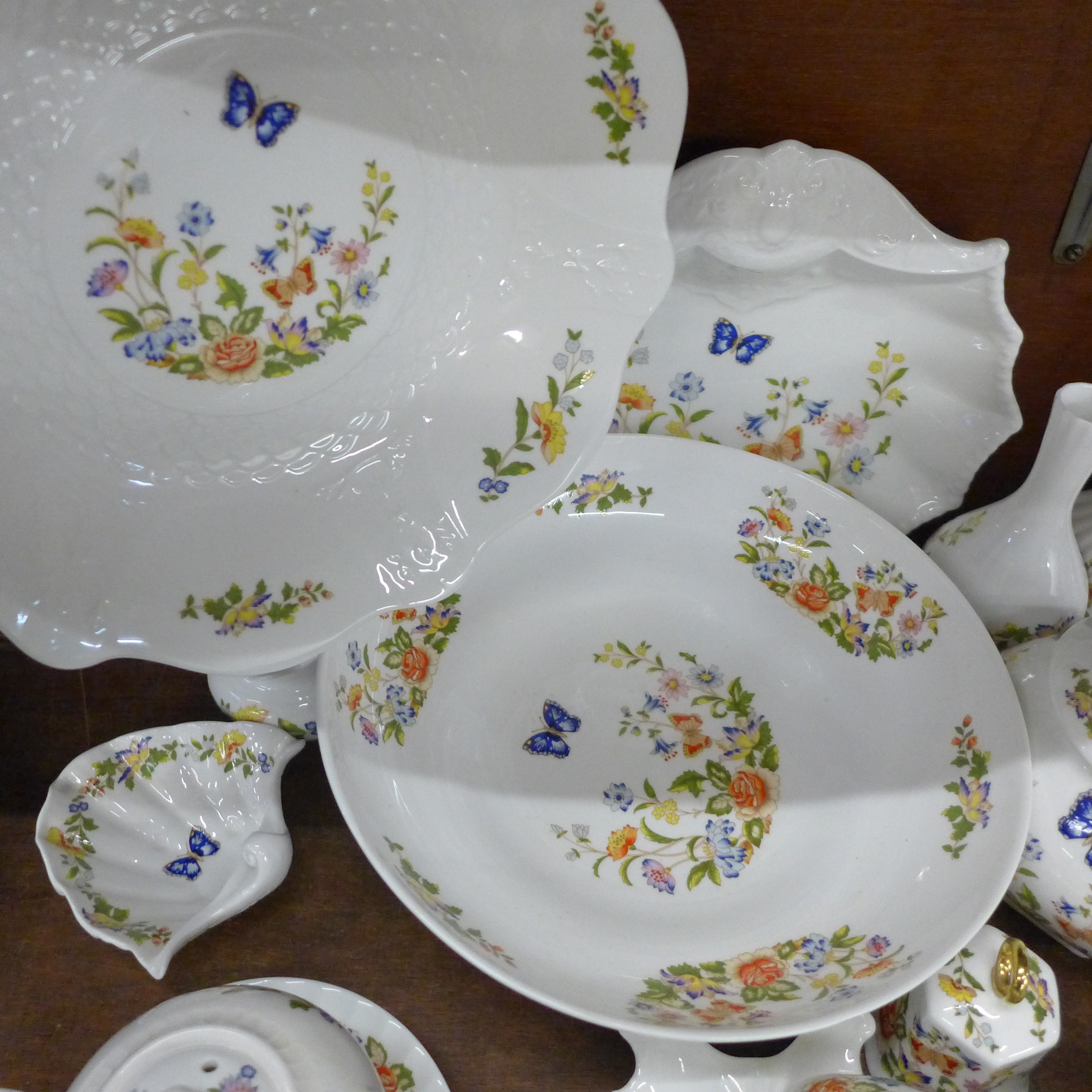 A collection of early Aynsley Cottage Garden china, includes shell shaped dish, three lidded pots, - Image 5 of 7