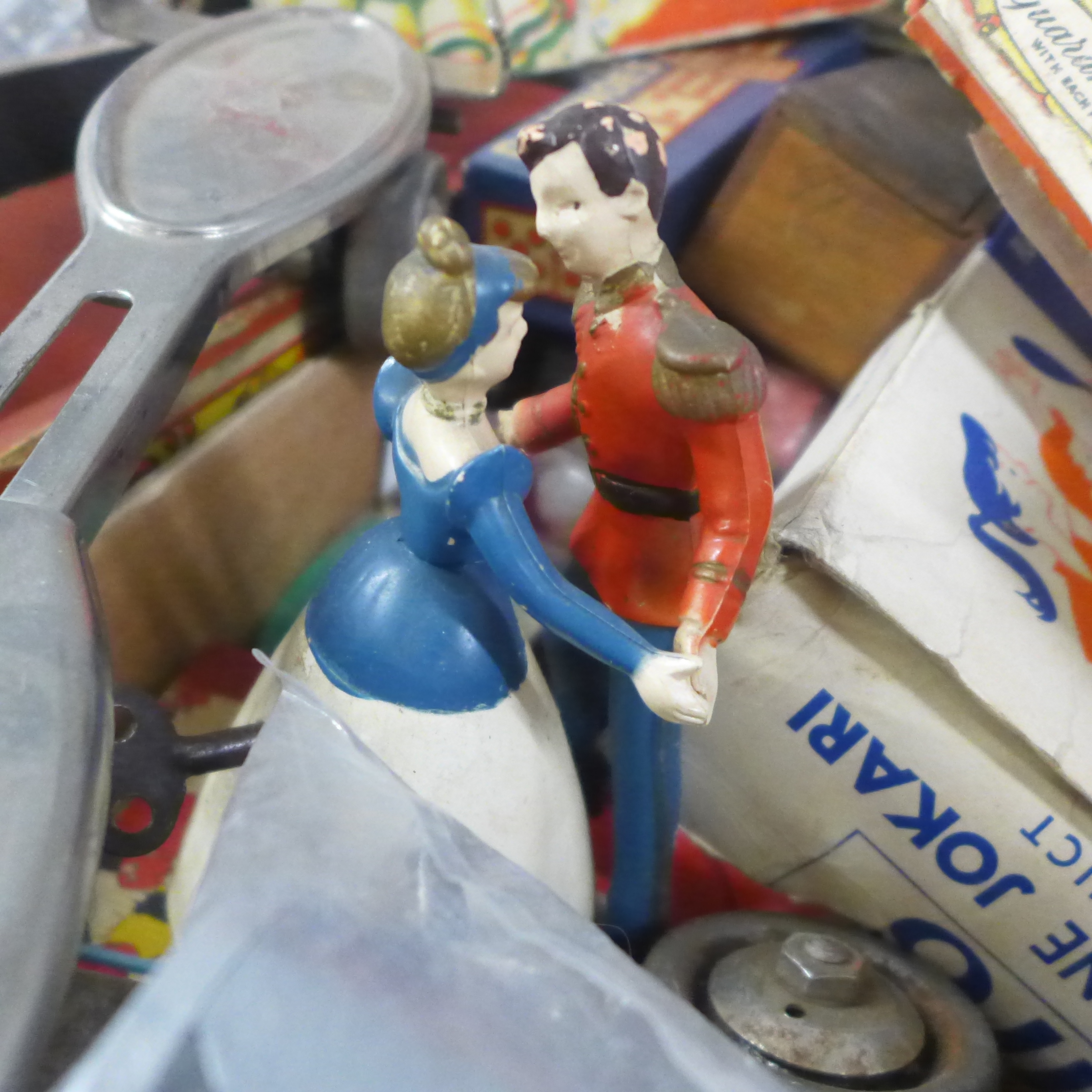 Two boxes of vintage toys and games including a Meccano steam engine, building blocks, etc ** - Image 7 of 8