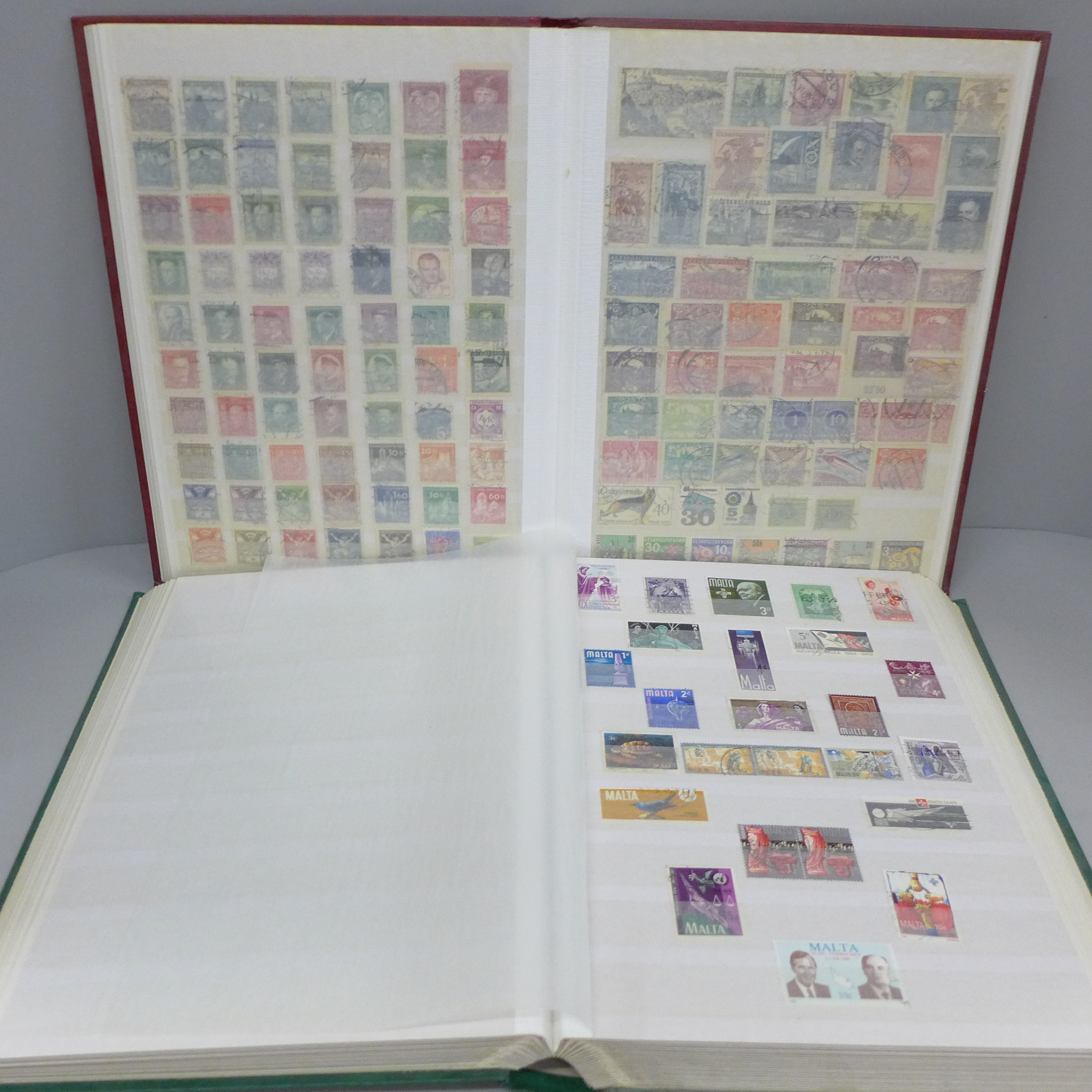 A box file of World stamps in two albums - Image 3 of 7