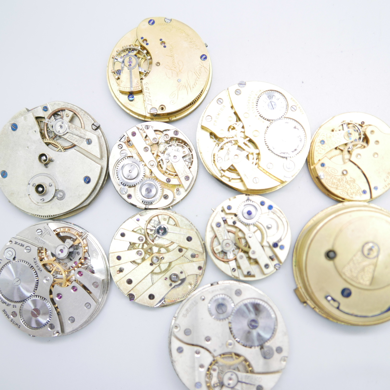 Ten pocket and fob watch movements including hunter and demi-hunter - Image 3 of 6