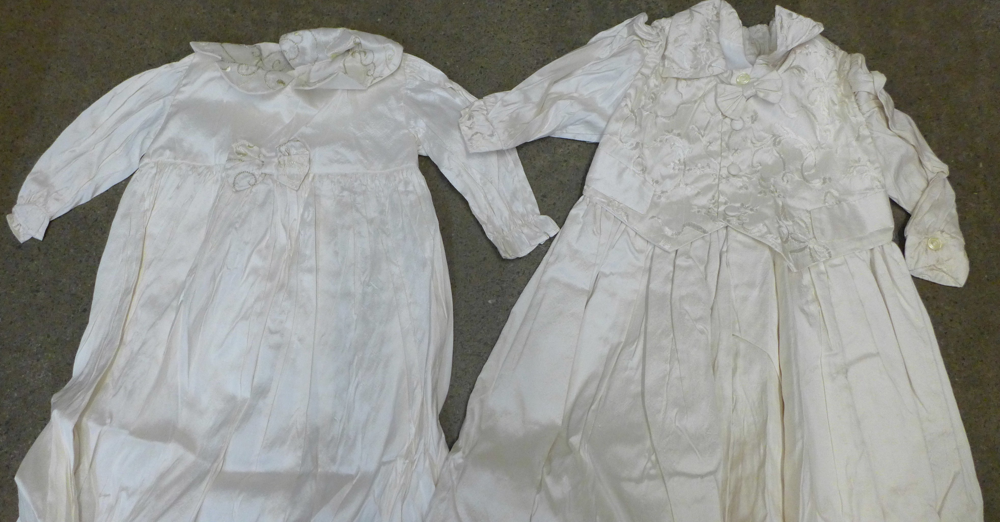 Six silk christening gowns, some with tags by Christine Ann - Image 5 of 8