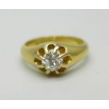 An 18ct gold and diamond ring, Birmingham 1914, approximately 0.5ct diamond weight, 5.9g, L