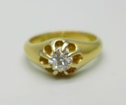 An 18ct gold and diamond ring, Birmingham 1914, approximately 0.5ct diamond weight, 5.9g, L