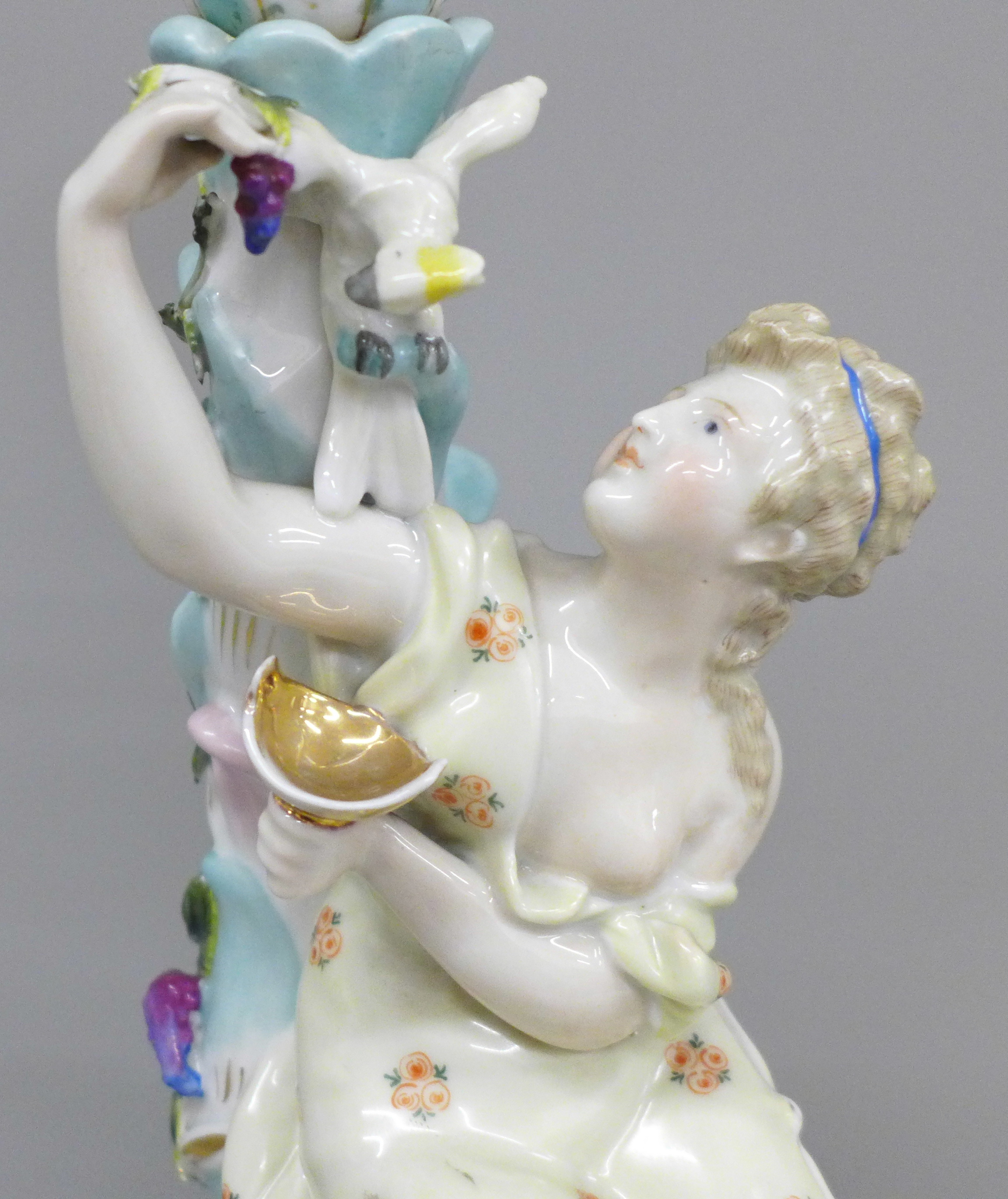 A German porcelain figural candlestick - Image 4 of 6