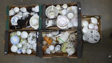 Five boxes of mixed decorative tea wares including Colclough, Villeroy & Boch, Aynsley, etc **PLEASE