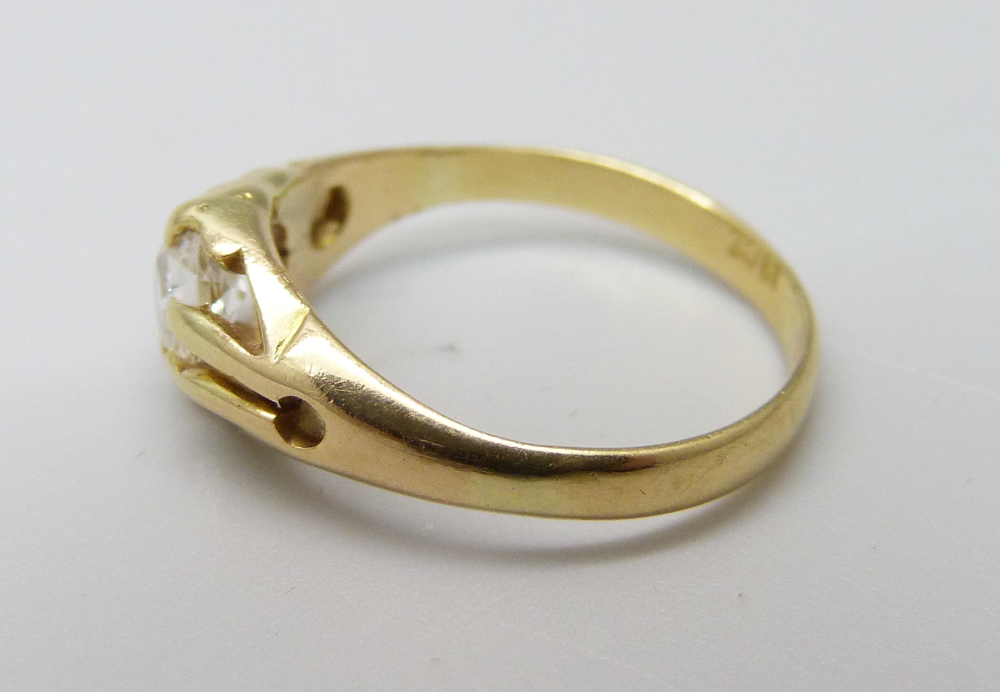 An 18ct gold and diamond solitaire ring, 2.2g, J, approximately 0.5ct diamond weight - Image 2 of 3