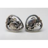 A pair of Georg Jenson earrings by Arno Malinowski, screw backs