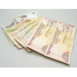 Six banknotes, 4 UAE and 2 Indonesia