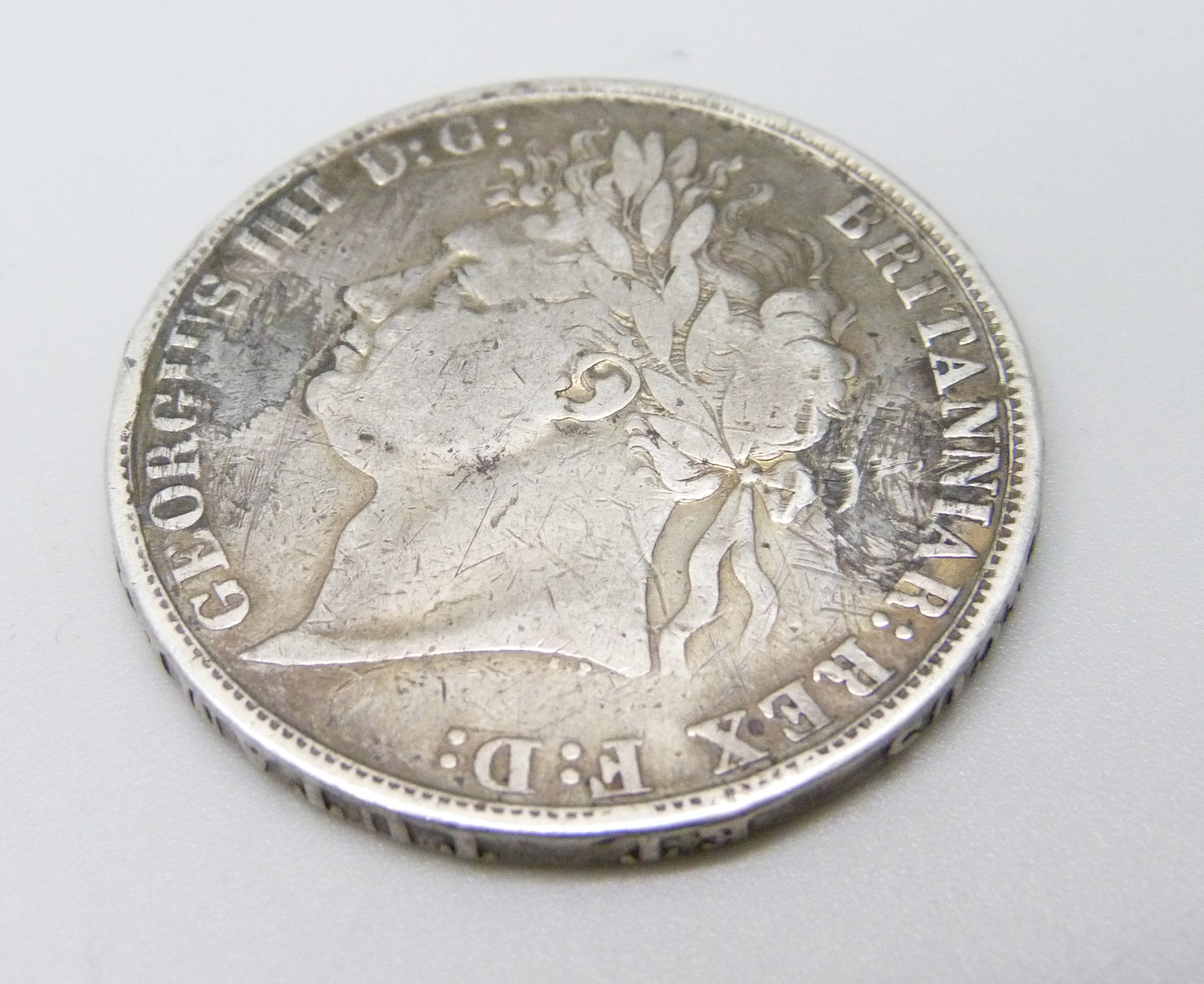 An 1821 George IV Secundo edge crown - Image 2 of 2