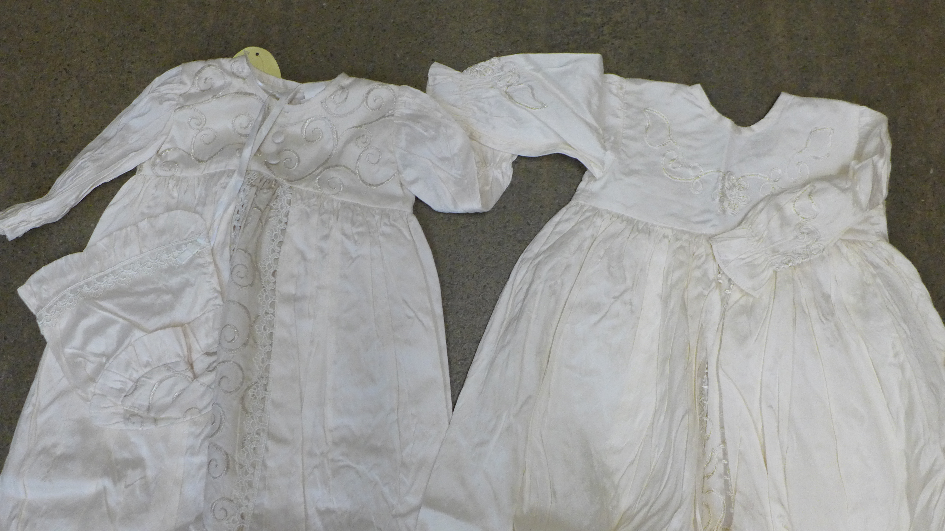 Six silk christening gowns, some with tags by Christine Ann - Image 2 of 8