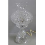 A Waterford lead crystal table lamp