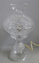 A Waterford lead crystal table lamp