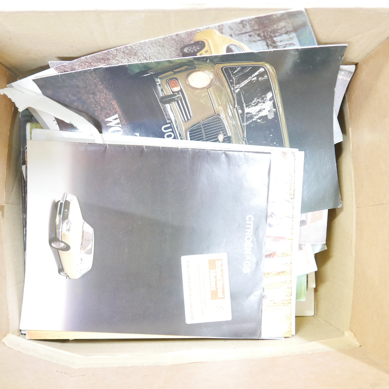 A collection of car brochures including vintage Ford Capri and a box of New book of the road, - Image 2 of 3