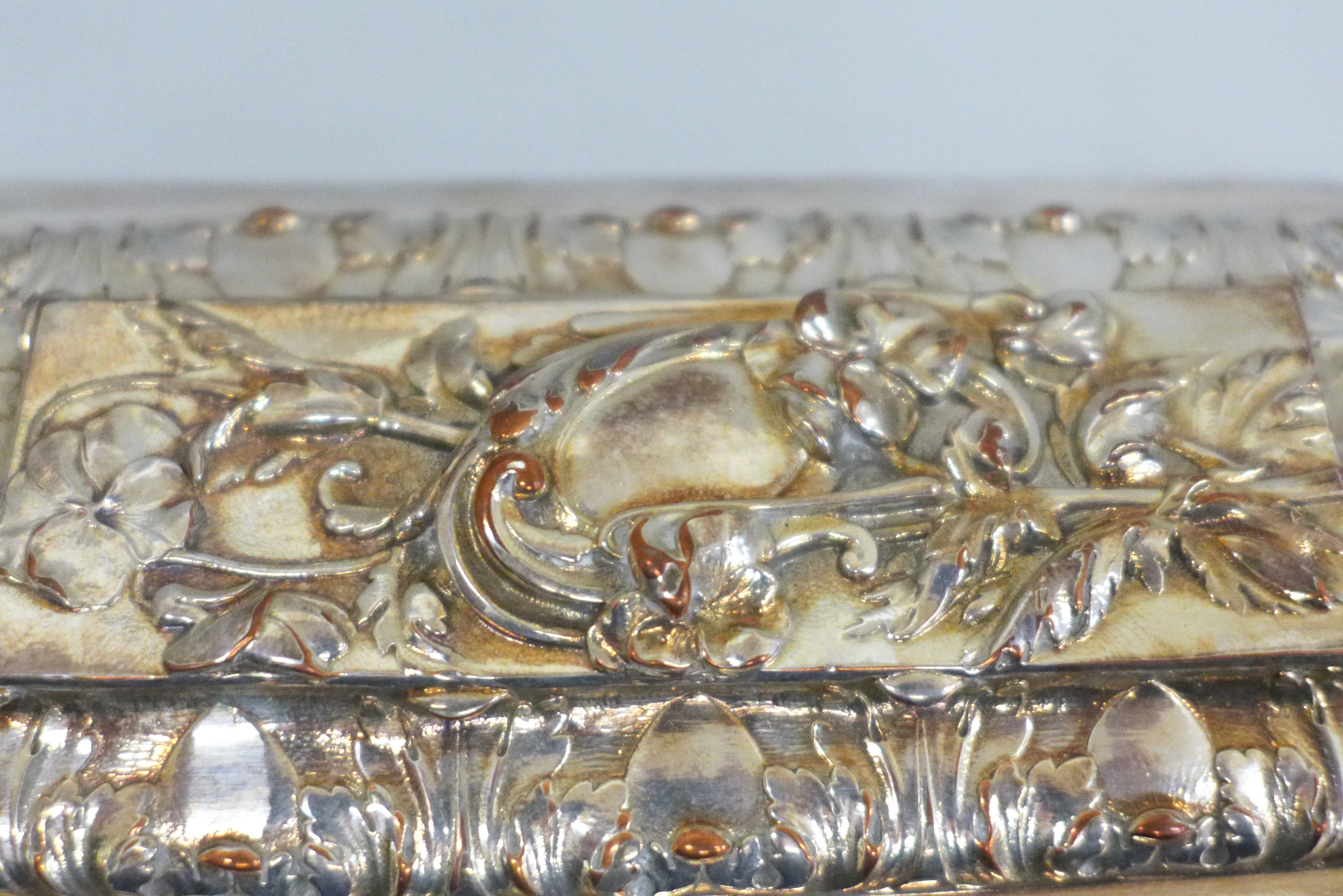 A Sheffield plate on copper jewellery casket, 16cm x 9.5cm - Image 9 of 9