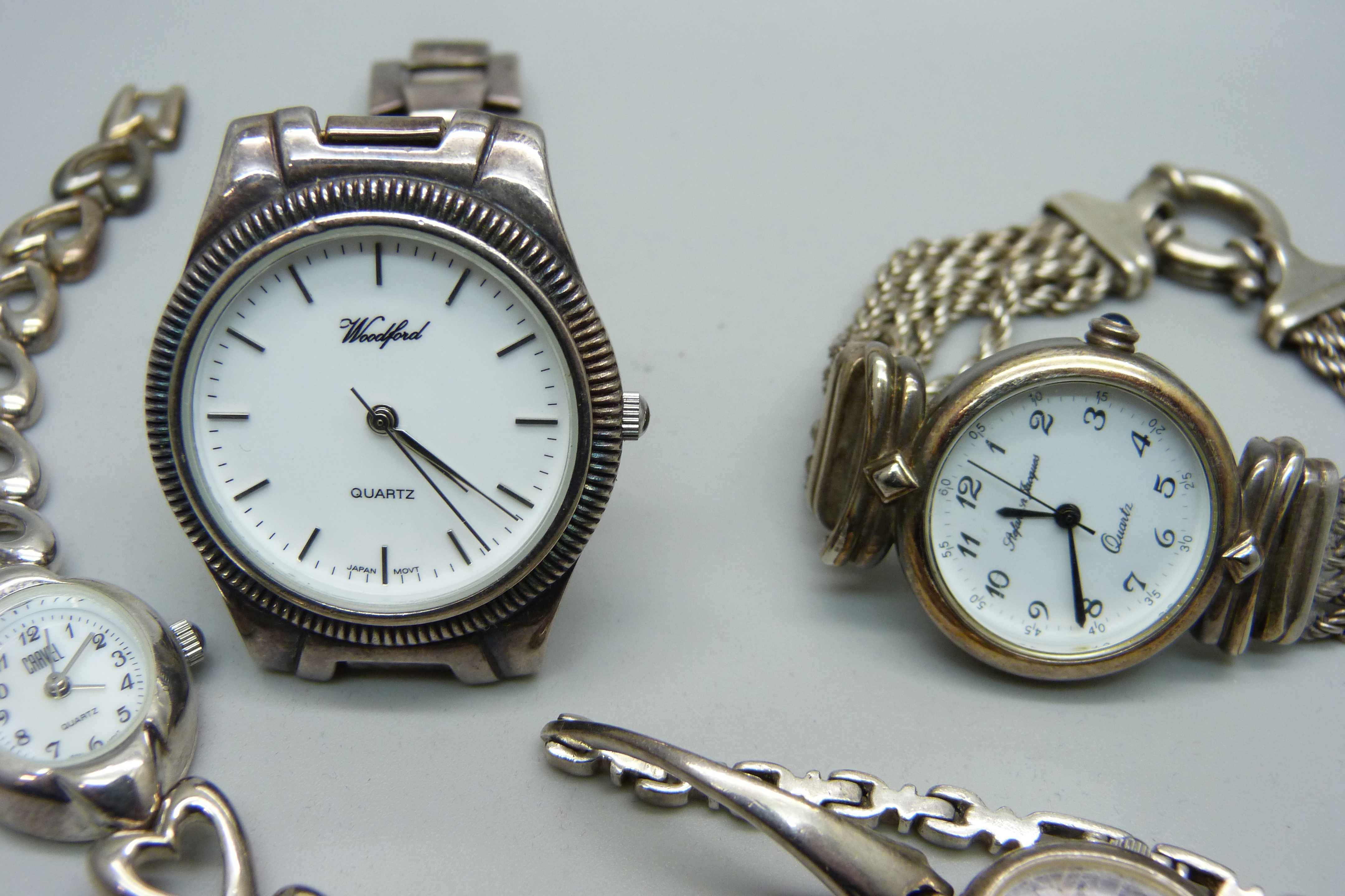 Four silver wristwatches - Image 2 of 4