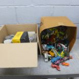 A collection of die cast model vehicles, a/f and a collection of Royalty related china and other