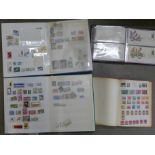 A collection of stamp albums and first day covers including 'Birds & Flowers of the 50 States',