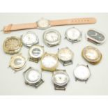 A collection of wristwatch heads
