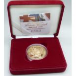 The Royal Mint 100th Anniversary of the Entente Cordiale Gold Proof Crown, 2004, boxed with