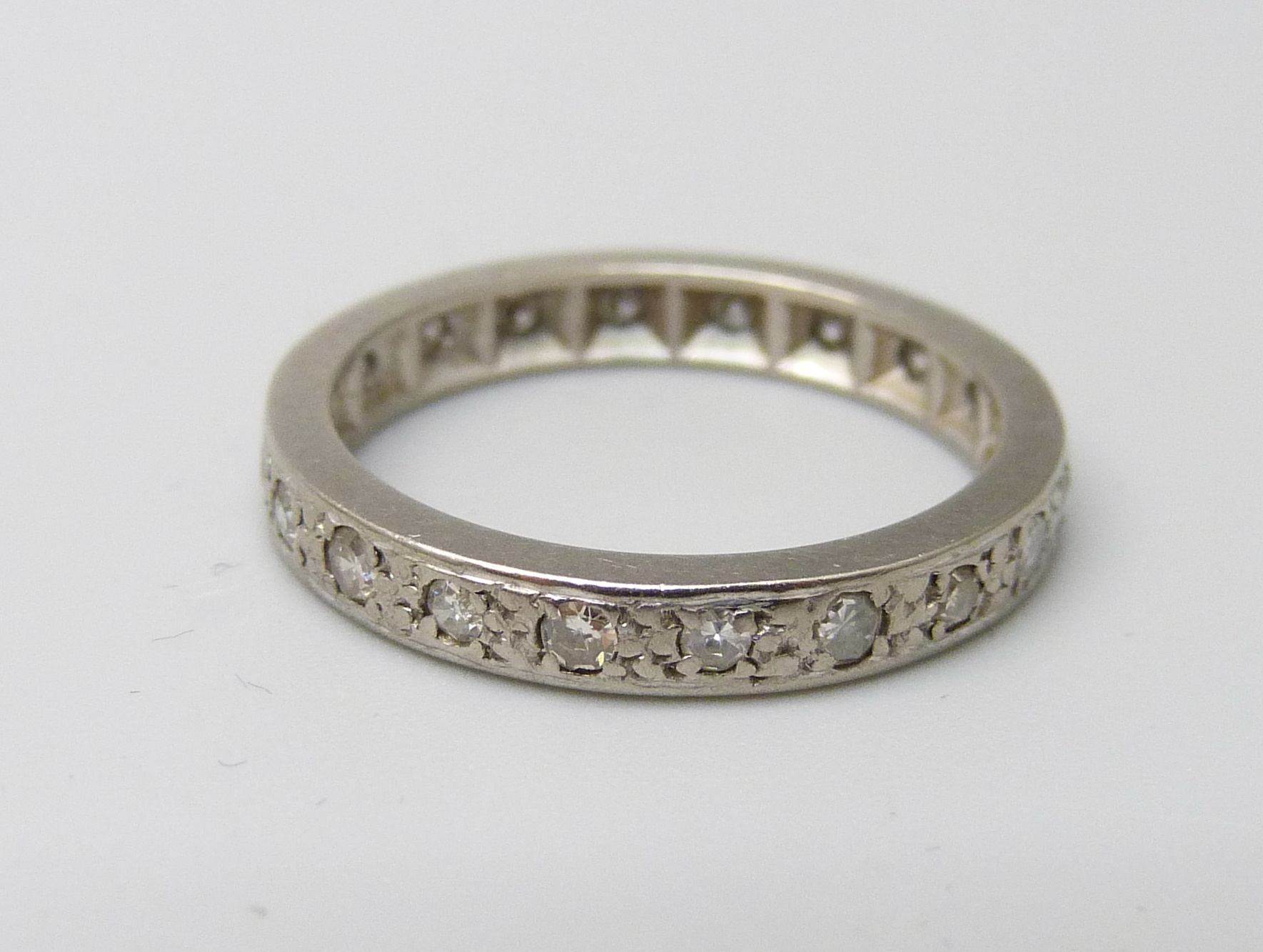 A white metal and diamond eternity ring, 3.4g, L - Image 3 of 3