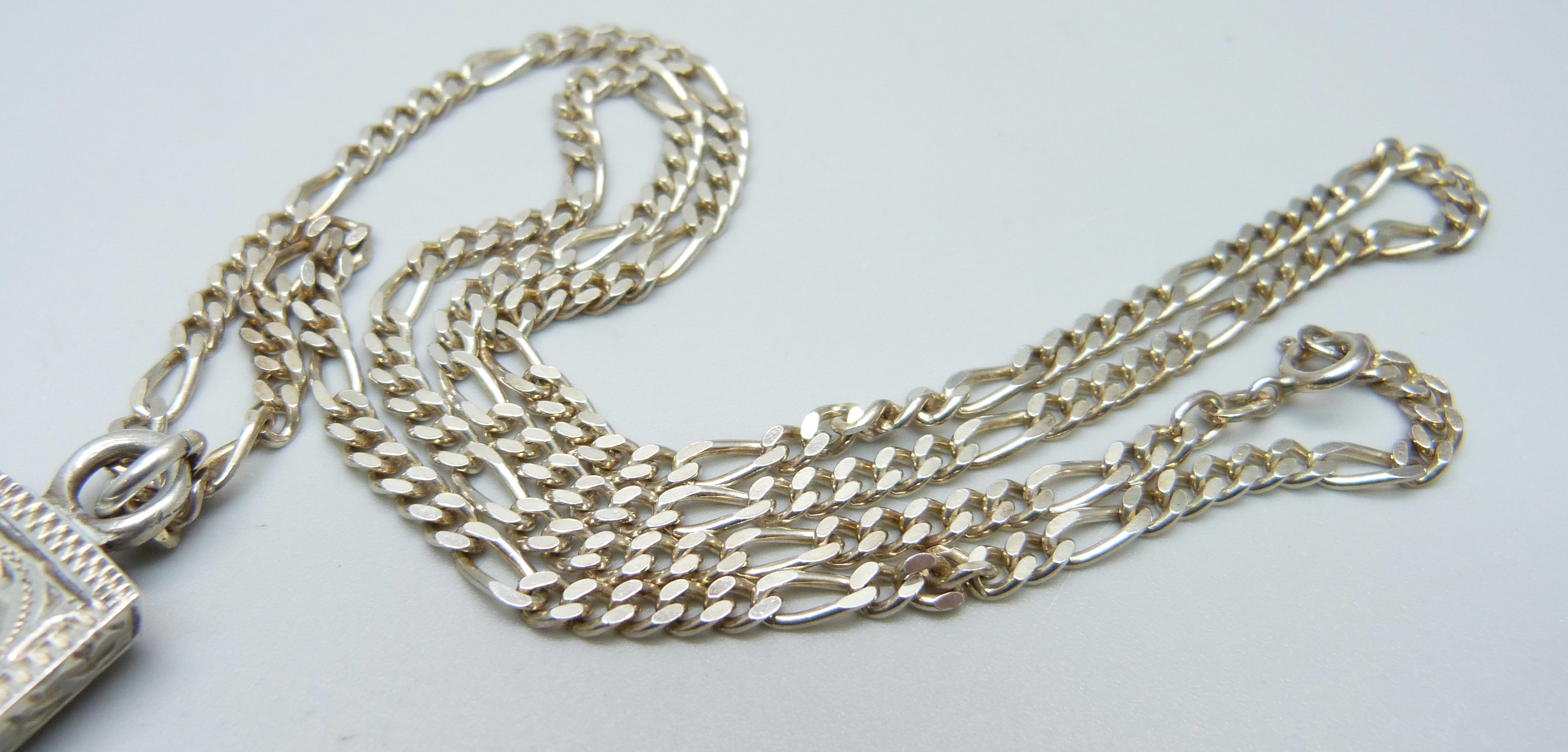 A silver ingot pendant on a silver chain, 39g, chain 59cm - Image 4 of 4
