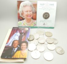 Seventeen commemorative £5 coins