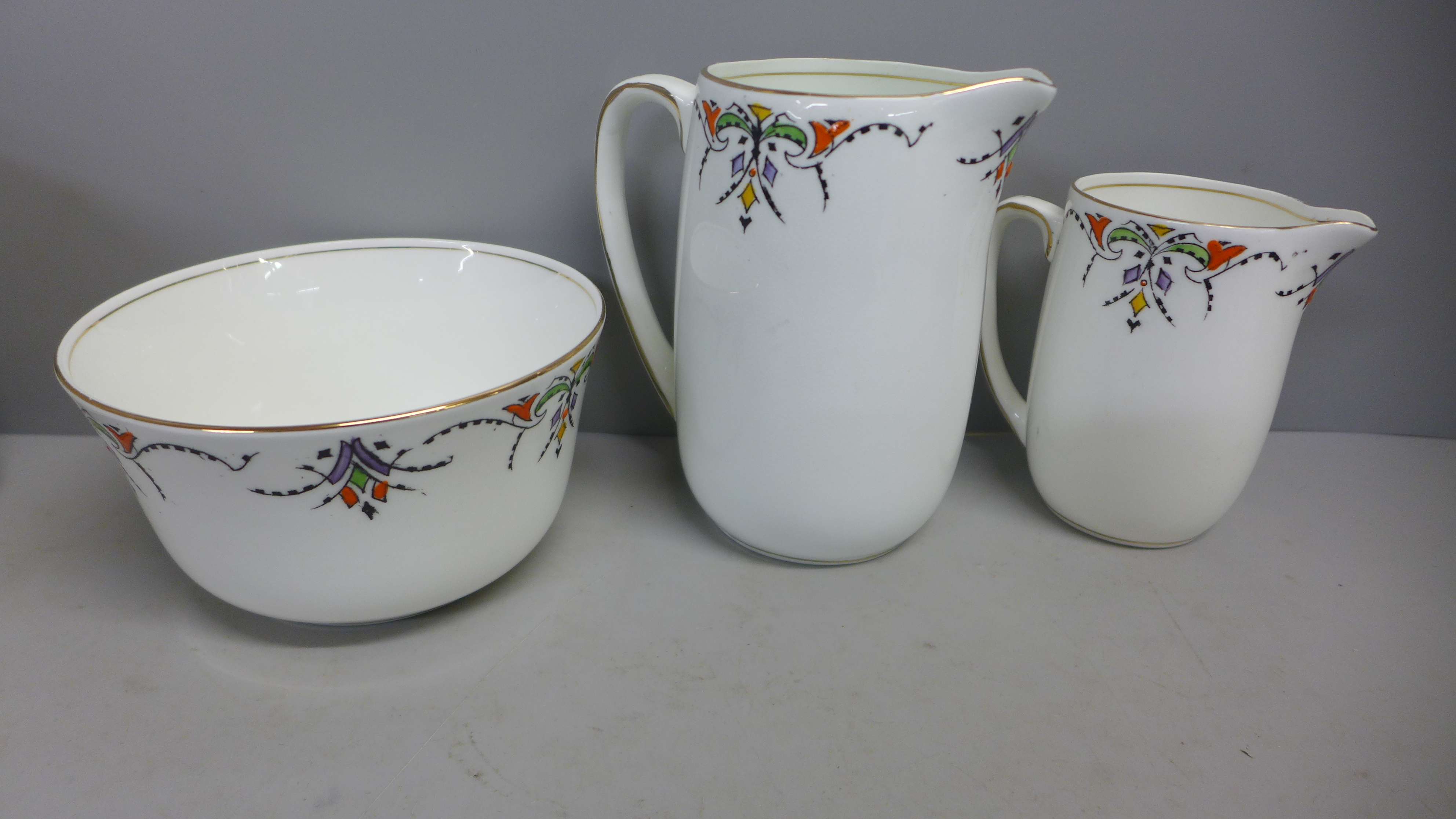Two Art Deco ten setting tea sets, Gladstone and Melba, one cup a/f - Bild 8 aus 11
