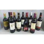 Thirteen bottles of red wine including Pigassou, Cimarosa and San Lorenzo
