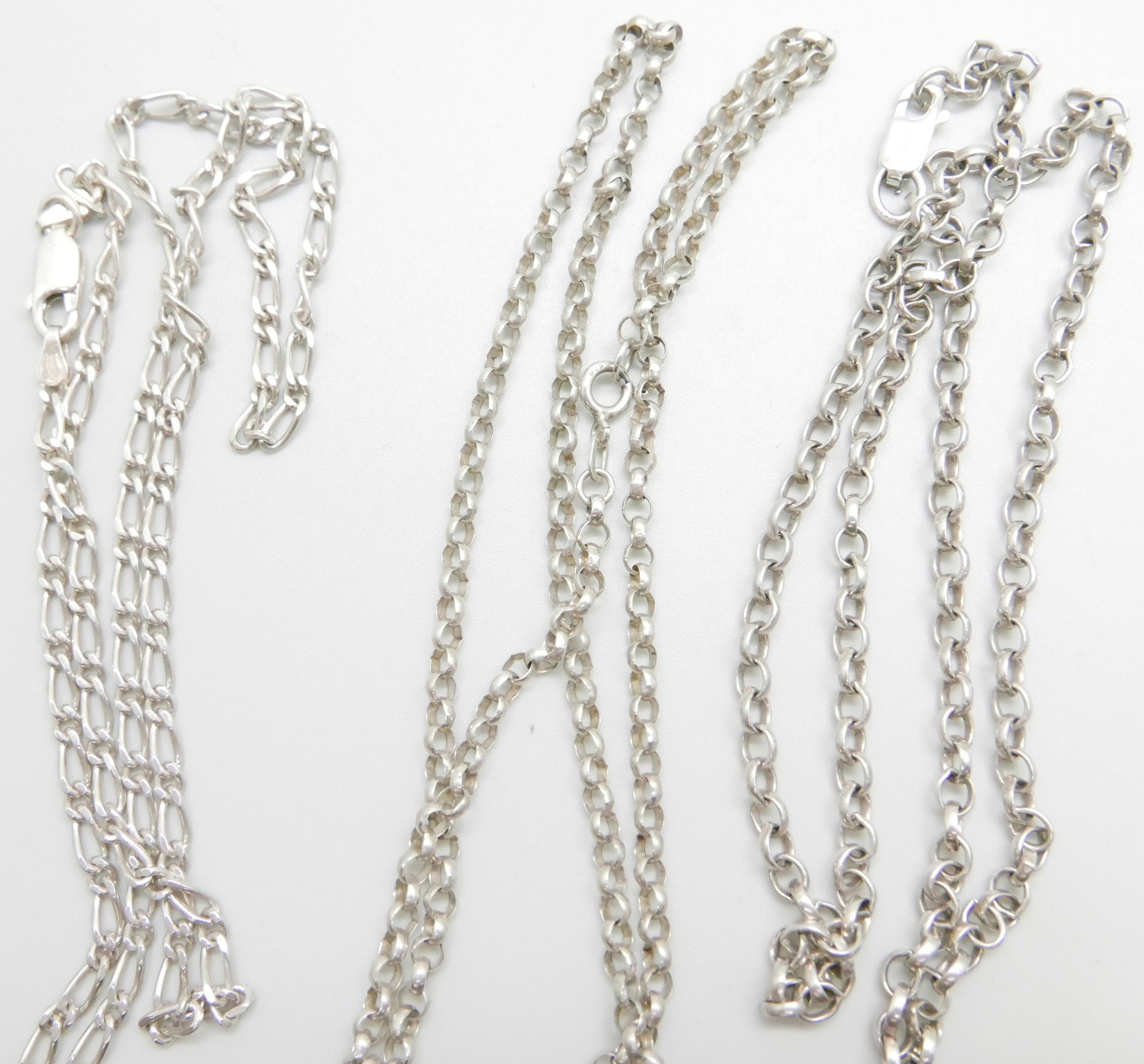 Three silver neck chains, 27g, each 50cm - Image 2 of 2