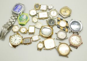 A collection of wristwatch heads