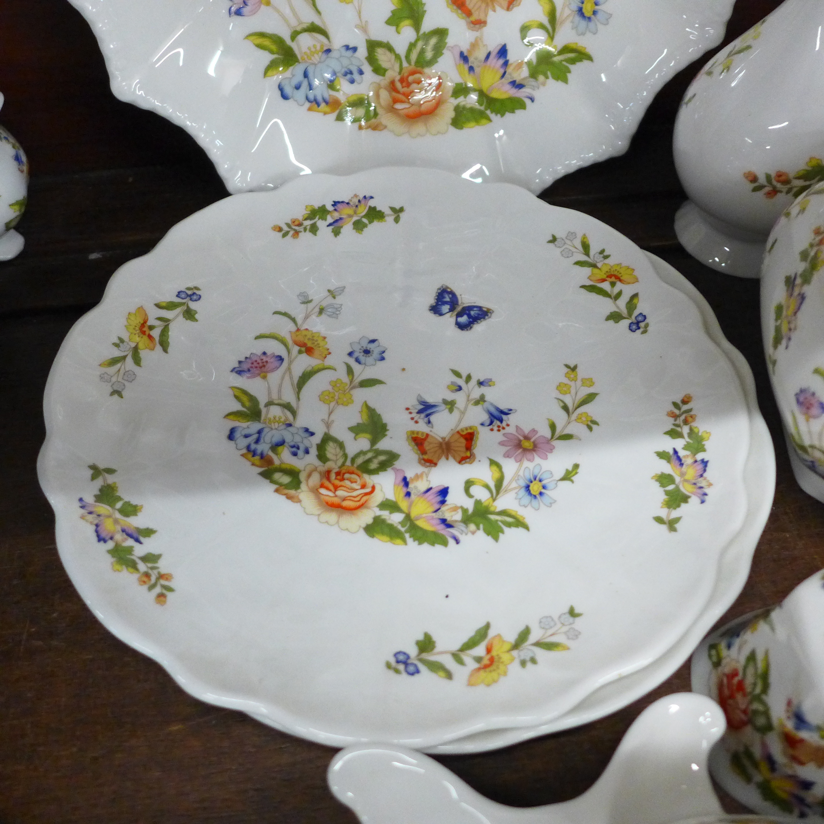 A collection of early Aynsley Cottage Garden china, includes shell shaped dish, three lidded pots, - Image 6 of 7