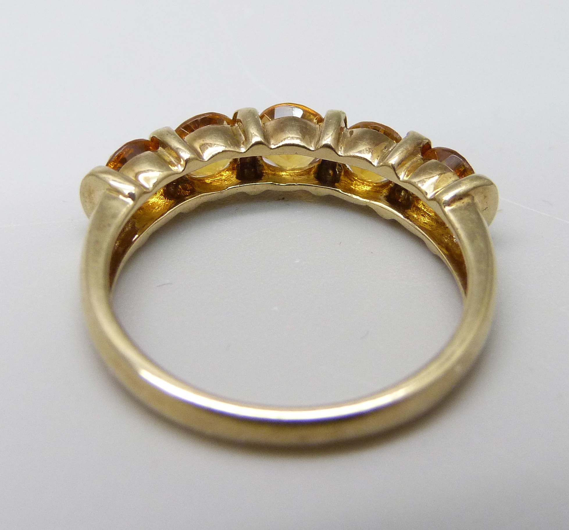 A 9ct gold yellow sapphire ring, 2.1g, M, with certificate - Image 3 of 4