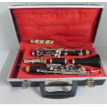 A Boosey & Hawkes 78 clarinet, cased