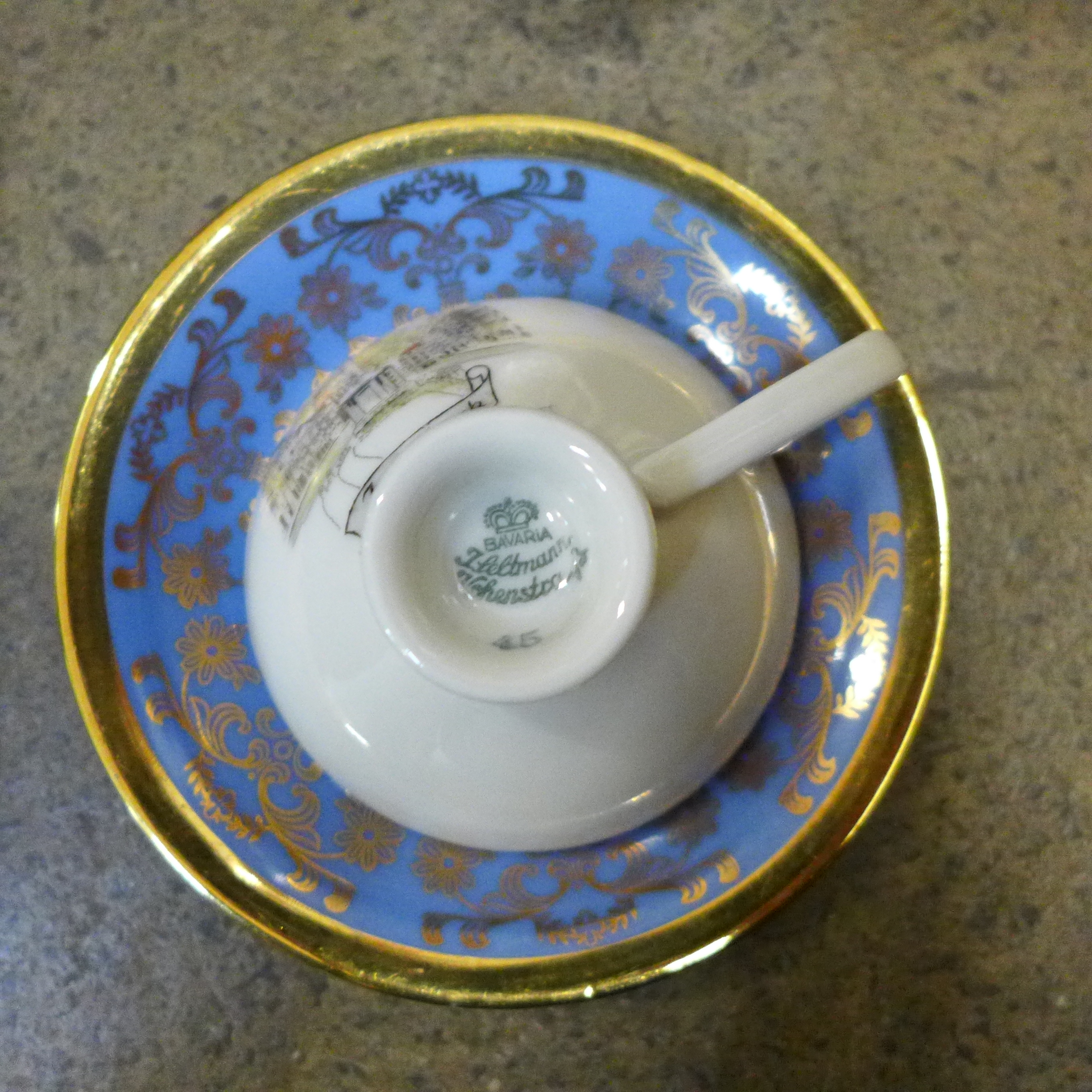 A Royal Crown Derby cakestand, boxed and a dish, a Lladro model goose, a cream and sugar, a bowl, - Image 3 of 5