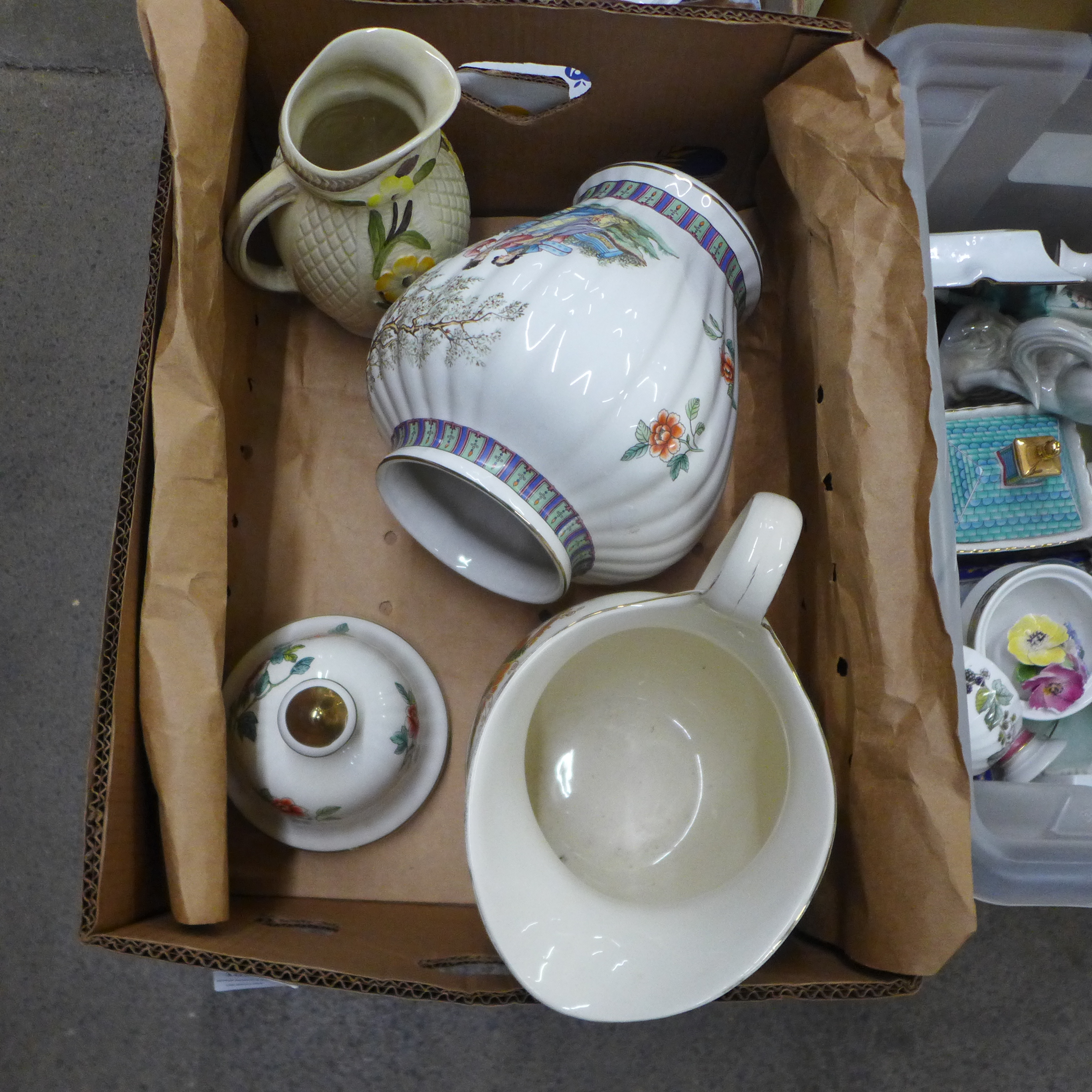 Four boxes of assorted china including blue and white, Chinese and other oriental **PLEASE NOTE THIS - Image 2 of 5