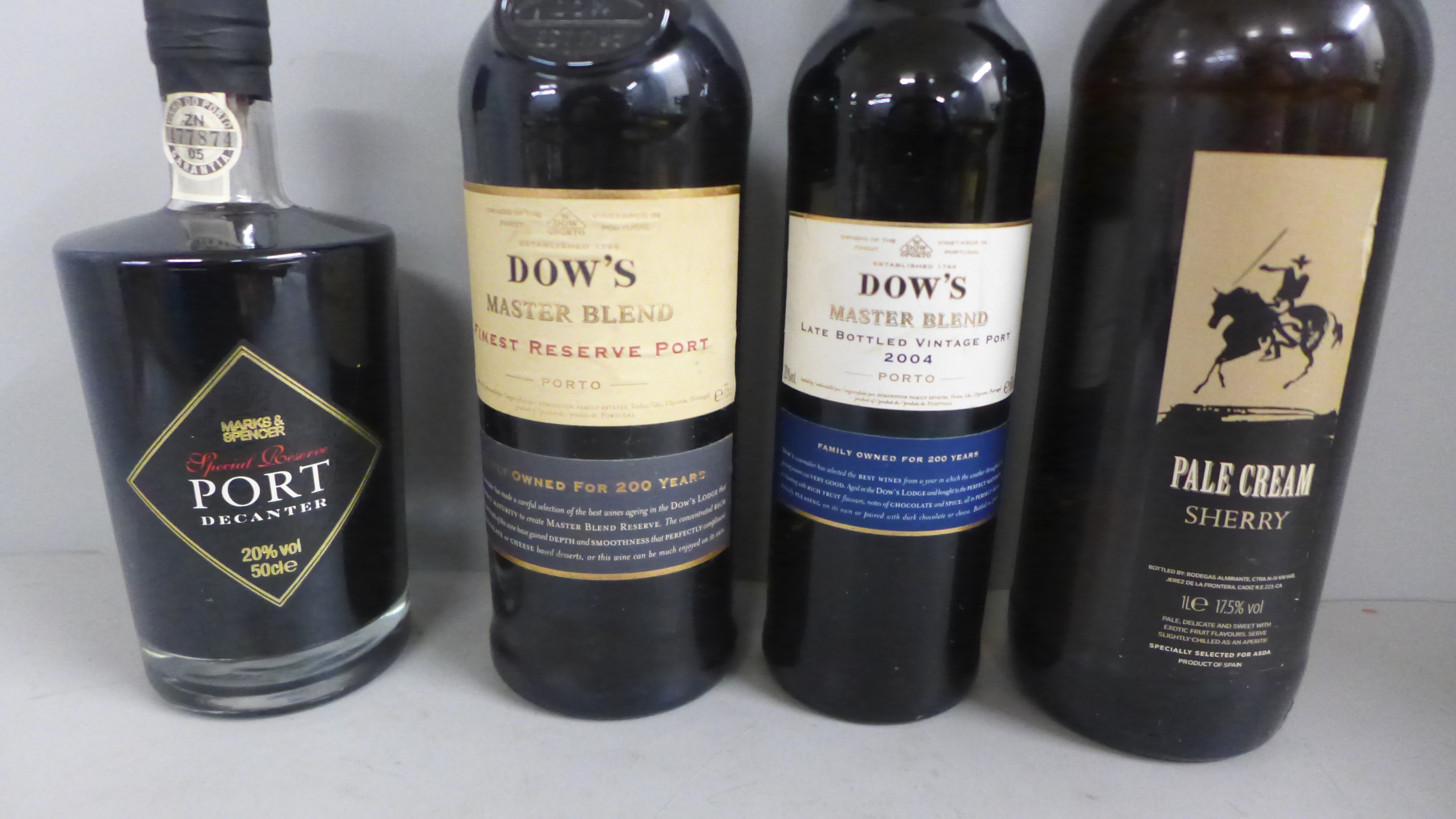 Three bottles of Dow's and M&S port and a bottle of Pale Cream sherry - Image 2 of 3