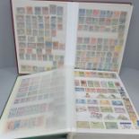 A box file of World stamps in two albums