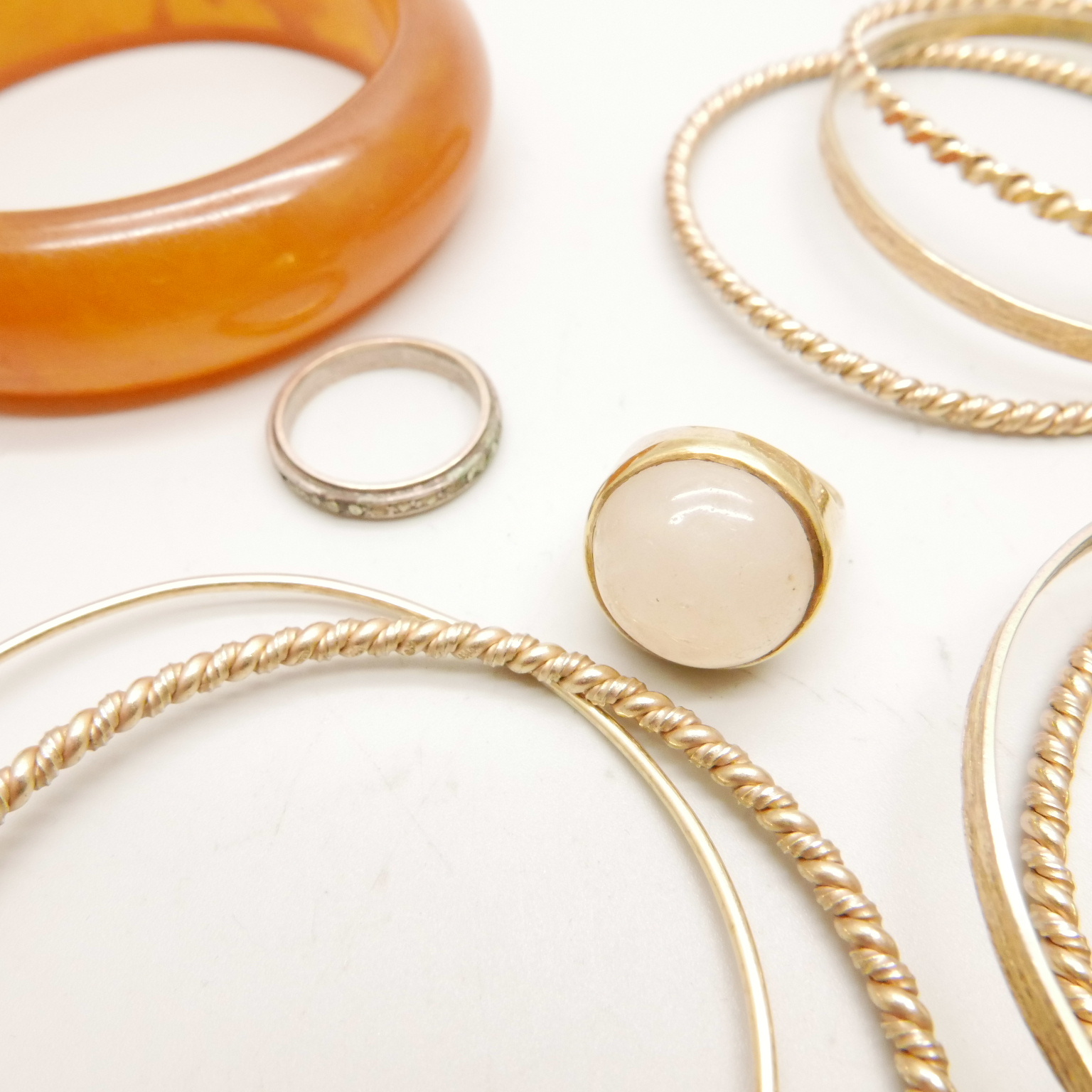 A collection of gold tone bangles and a ring, and one other bangle - Image 2 of 2
