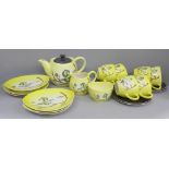 A Carlton Ware Magnolia pattern six setting tea set