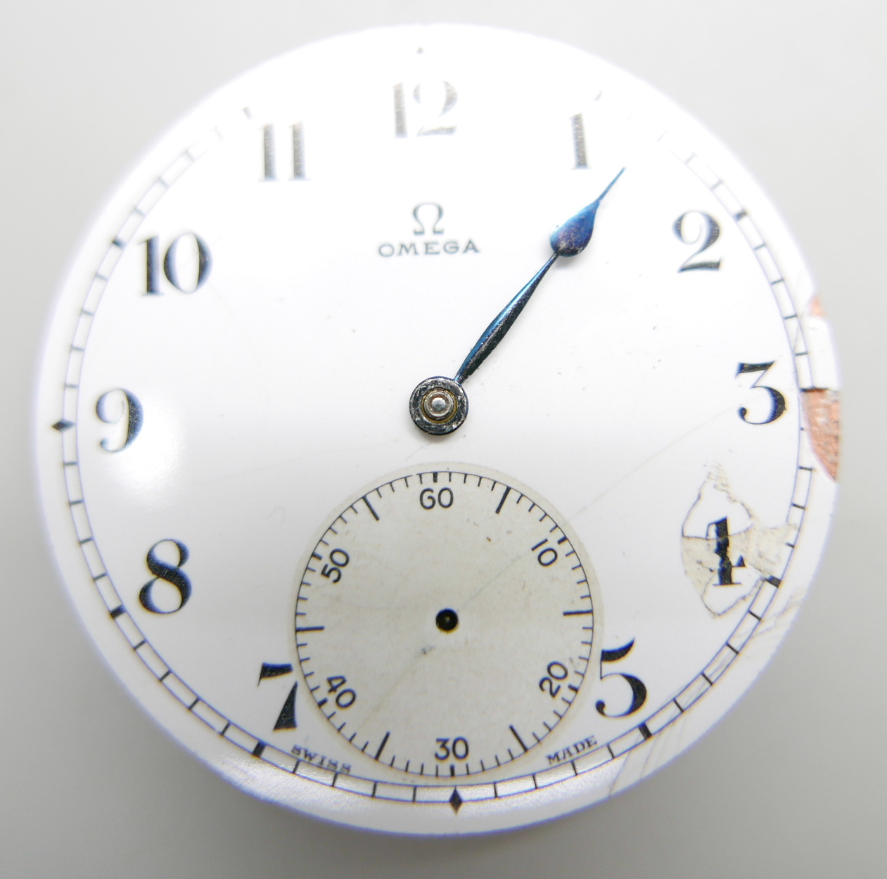 An Omega pocket watch movement and two centre seconds Chronograph movements - Image 2 of 7