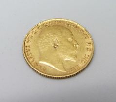 An Edward VII 1909 half sovereign