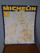 A metal Michelin map of Great Britain