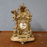 A French gilt metal mantel clock