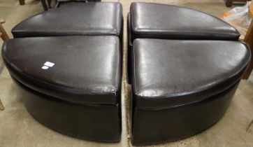 A leather modular footstool