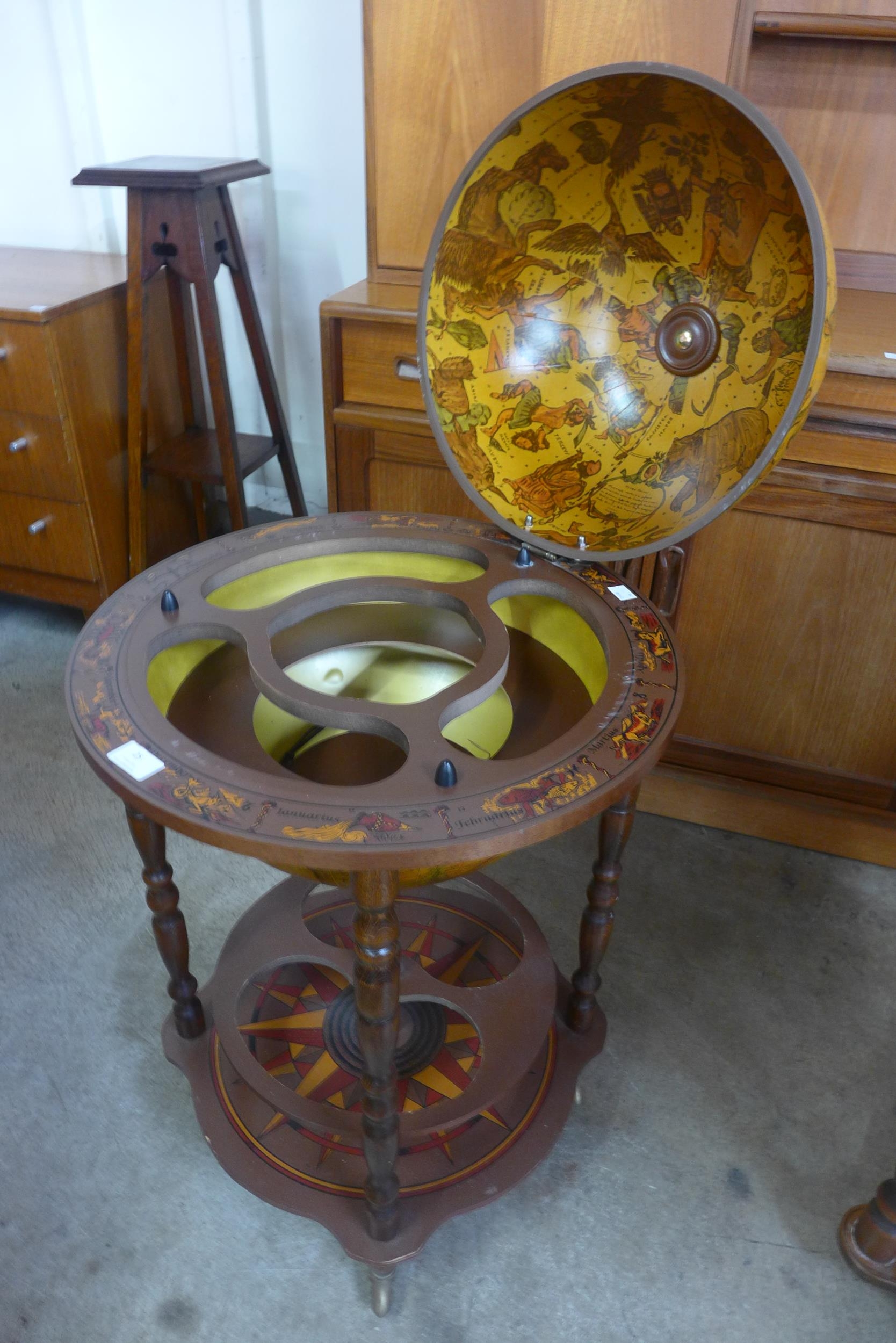 An Italian terrestrial globe cocktail cabinet/trolley - Image 2 of 2