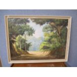 H. Le Lelle, summer woodland landscape, oil on canvas, framed