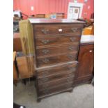 A mahogany chest on chest